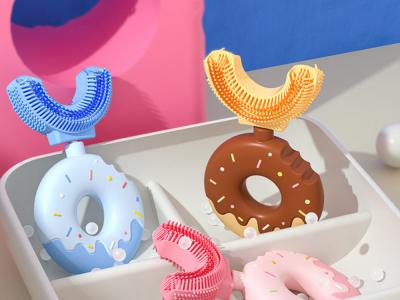 Brosse à dent U silicone médical pour enfant - Modèle Donuts