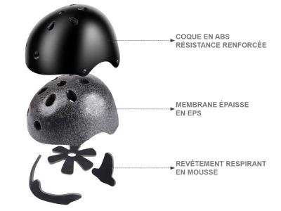 Casque enfant ajustable - Taille S 50-53cm - Noir