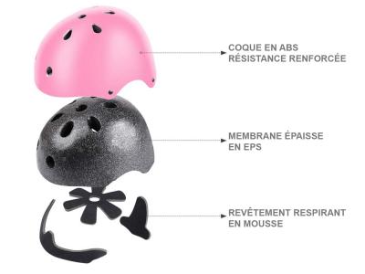 Casque enfant ajustable - Taille S 50-53cm - Rose