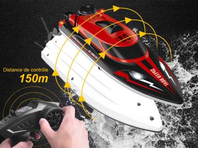 Bateau télécommande 2.4Ghz 25Km/h - Modèle SpeedBoat - Rouge