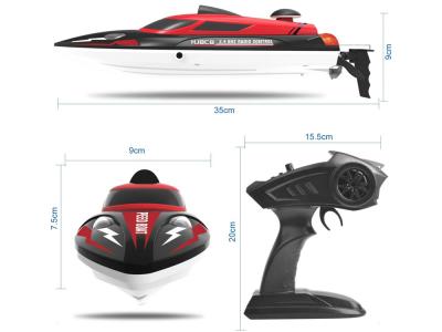 Bateau télécommande 2.4Ghz 25Km/h - Modèle SpeedBoat - Rouge