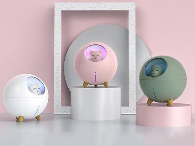 Humidificateur veilleuse - Modèle Planet Cat - Blanc