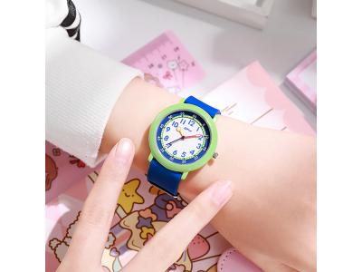 Montre enfant étanche à quartz - Modèle Flex - Bleue/Verte