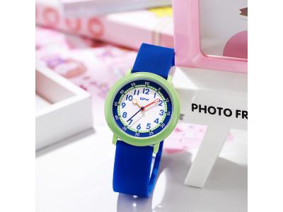 Montre enfant étanche à quartz - Modèle Flex - Bleue/Verte