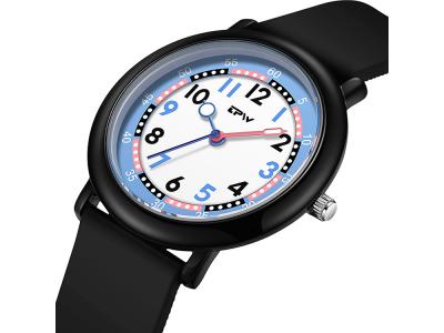 Montre enfant étanche à quartz - Modèle Flex - Noire/Bleue