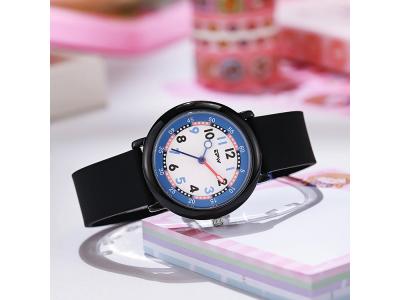 Montre enfant étanche à quartz - Modèle Flex - Noire/Bleue