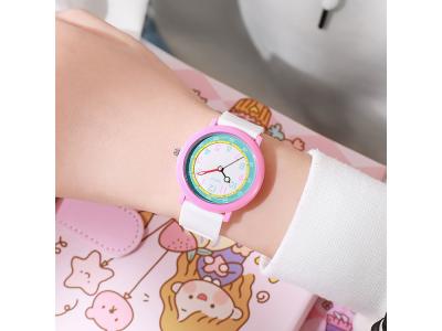 Montre enfant étanche à quartz - Modèle Flex - Blanche/Rose