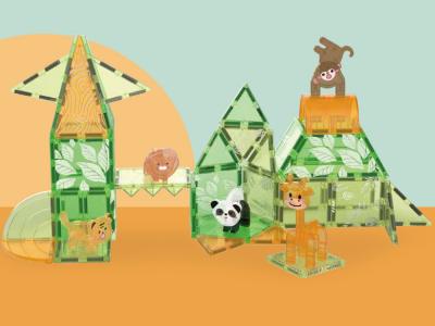 Jeu de construction magnétique - 50 pcs - Modèle Jungle 