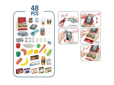 Comptoir de supermarché enfant avec effets sonores et lumineux - Set de 48 pièces