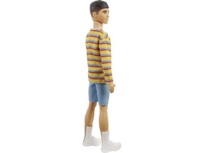 Barbie Ken Fashionistas - T-shirt manche longue rayé et bermuda bleu