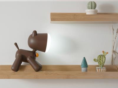 Lampe veilleuse - Modèle Dog Art - Marron