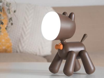 Lampe veilleuse - Modèle Dog Art - Marron