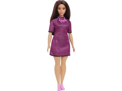 Barbie Fashionistas - Ensemble robe à carreaux et baskets roses