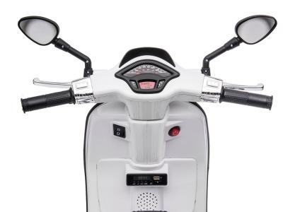Vespa électrique 12V avec effets sonores et lumineux - Coloris Blanc