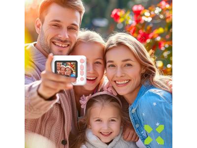 Appareil photo numérique enfant avec impression instantanée et accessoires - Modèle Instakid - Coloris Rose