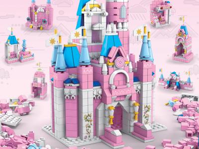 Jeu de construction 6 en 1 - Thème Princesse - 1000 briques