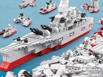 Jeu de construction 6 en 1 - Thème Militaire - 1000 briques