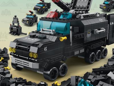 Jeu de construction 6 en 1 - Thème Police - 1000 briques