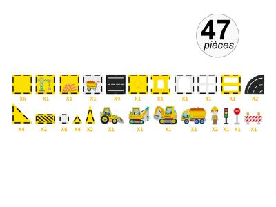 Jeu de construction magnétique - Thème Chantier - 47 pcs