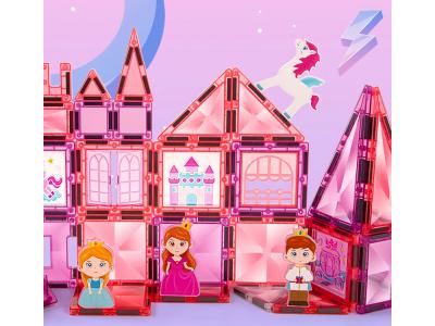Jeu de construction magnétique - Thème Princesse - 126 pcs