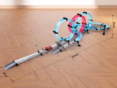 Circuit de course pour voitures à friction - Longueur de piste 528 cm