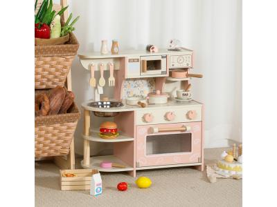 Cuisine en bois avec accessoires