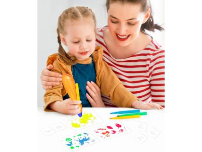 Stylo pulvérisateur d'encre électrique avec accessoires - Coloris Bleu