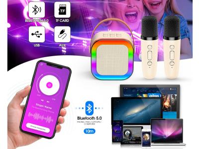 Mini Karaoké Bluetooth 2 micros - Modèle KidStar - Coloris Crème