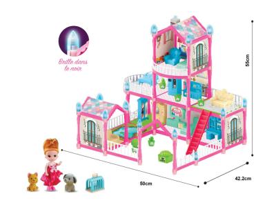 Maison de poupées 55 cm 192 pcs à assembler